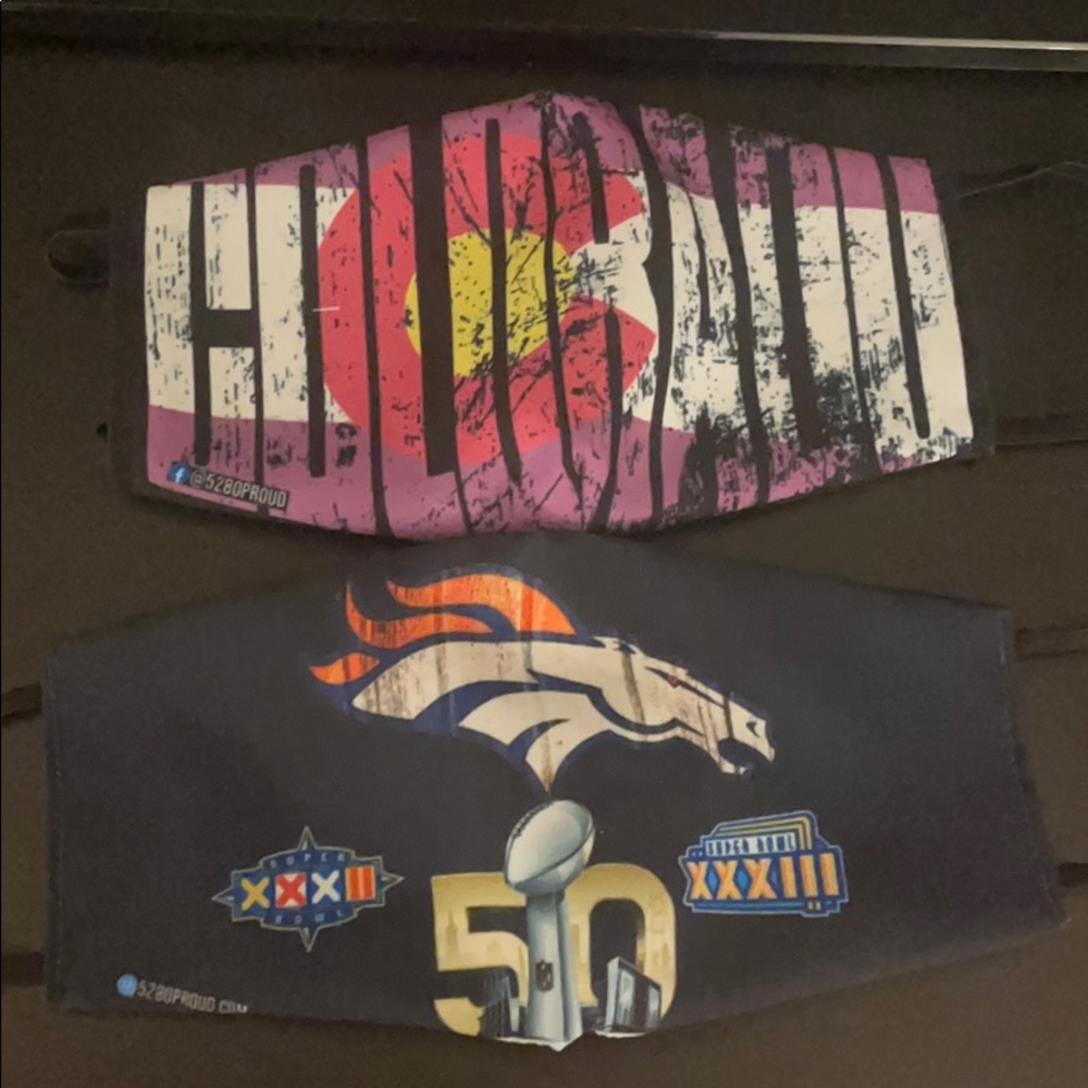 Colorado and Broncos masks